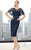 Alyce Paris - Classy Embellished Lace Short Cocktail Dress with Butterfly Sleeves 29715 In Blue