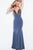 52138 Sleeveless Beaded Sheer Bodice Jersey Dress