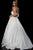 Jovani Cutout Back Strapless Detailed Mikado Ballgown 52152 in White