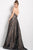 52170 Strappy Silver Embellished A-line Gown