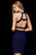 Sherri Hill - 52183 Glitter Halter Fitted Sheath Short Dress In Blue