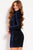 Jovani Long Sleeve Embellished Velvet High Neck Dress 52184 in Blue