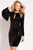 52185 Sequined Jewel Neck Sheath Dress