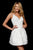Sherri Hill - 52198 Short Floral Applique V-Neck A-Line Dress In White