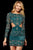 Sherri Hill - 52201 Beaded Long Sleeve Bateau Fitted Dress In Green