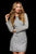 Sherri Hill - 52202 Beaded Long Sleeve Sheath Dress With Open Back In Silver