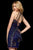 Sherri Hill - 52205 Beaded Halter Neck Sheath Dress In Blue and Multi-Color