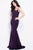 52222 Sleeveless Lace Up Glitter Jersey Gown