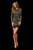 Sherri Hill - 52228 Beaded Long Sleeve Jewel Neck Sheath Dress In Black and Gold