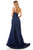 Sherri Hill - 52245 Plunging V- Neckline A Line Taffeta Dress In Blue