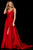 Sherri Hill - 52245 Plunging V- Neckline A Line Taffeta Dress In Red