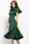 52252 Ruffled Shoulder Short Formal Scuba Dress