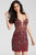 52257 Bejeweled V-neck Sheath Dress