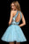 Sherri Hill - 52263 Embroidered Velvet Bodice A Line Short Dress In Blue