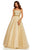 Sherri Hill - 52264 Beaded Strapless A Line Dress In Gold and Neutral