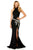 Sherri Hill - 52288 Long High Halter Beaded Mermaid Dress In Black and Silver