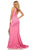 Sherri Hill - 52288 Long High Halter Beaded Mermaid Dress In Pink and Silver