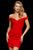 Sherri Hill - 52297 Off The Shoulder Fitted Short Cocktail Dress In Red