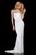 Sherri Hill - 52308 Cap Sleeves Beaded Trumpet Dress In White and Gold