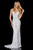 Sherri Hill - 52324 V-Neck Long Beaded Dress In White and Silver