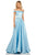 Sherri Hill - 52332 Mikado Satin Off The Shoulder A Line Dress In Blue
