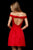 Sherri Hill - 52336 Off The Shoulder Cutout Back Short Dress In Red