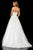 Sherri Hill - 52341 Strapless Floral Appliqued A Line Tulle Dress In White