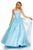 Sherri Hill - 52341 Strapless Floral Appliqued A Line Tulle Dress In Blue