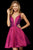 Sherri Hill - 52386 Plunging V Neck Short Taffeta A Line Dress In Pink