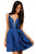 Sherri Hill - 52386 Plunging V Neck Short Taffeta A Line Dress In Blue