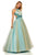 Sherri Hill - 52403 High Neckline Beaded Dress In Blue and Gold