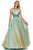Sherri Hill - 52403 High Neckline Beaded Dress In Blue and Gold