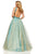 Sherri Hill - 52403 High Neckline Beaded Dress In Blue and Gold