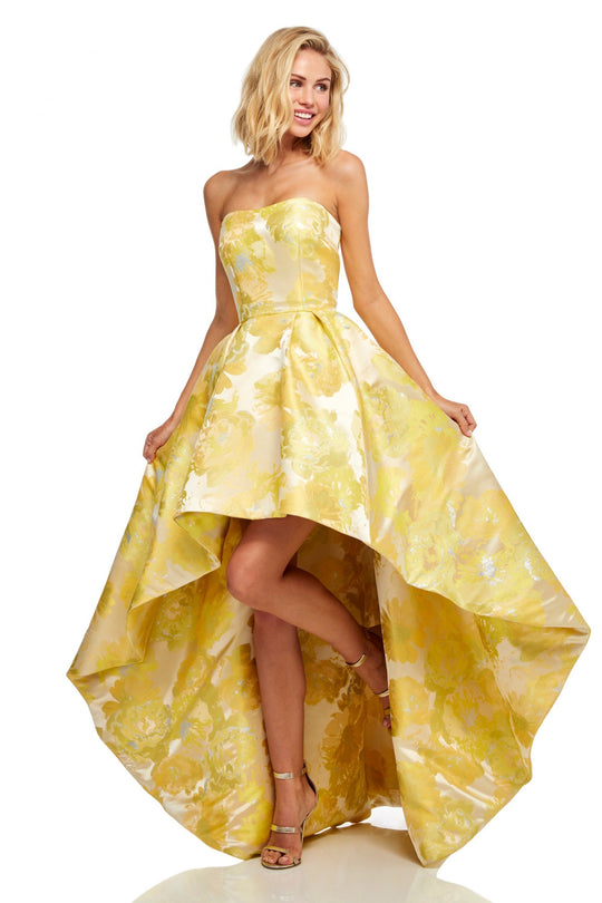 Sherri Hill - 52416 Strapless High-Low Ball Gown In Yellow