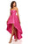 Sherri Hill - 52418 Embossed Brocade High Low Strapless Dress In Pink