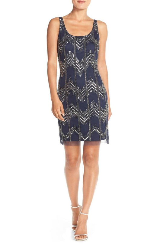 Adrianna Papell - Square Cocktail Dress 41925240 in Blue