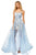 Sherri Hill - 52448 Scoop Neck Applique A Line Dress In Blue