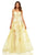 Sherri Hill - 52448 Scoop Neck Applique A Line Dress In Yellow