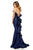 Sherri Hill - 52471 Mikado Fitted Open Back Dress with Ruffles In Blue