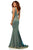Sherri Hill - 52480 Glitter Open Back Fitted Mermaid Dress In Green