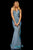 Sherri Hill - 52480 Glitter Open Back Fitted Mermaid Dress In Blue