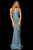 Sherri Hill - 52480 Glitter Open Back Fitted Mermaid Dress In Blue