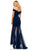 Sherri Hill - 52482 Cap Sleeve Off Shoulder Fitted Illusion Dress In Blue