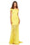 Sherri Hill - 52482 Cap Sleeve Off Shoulder Fitted Illusion Dress In Yellow
