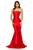 Sherri Hill - 52485 Strapless Mikado Mermaid Dress With Train In Red