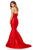 Sherri Hill - 52485 Strapless Mikado Mermaid Dress With Train In Red