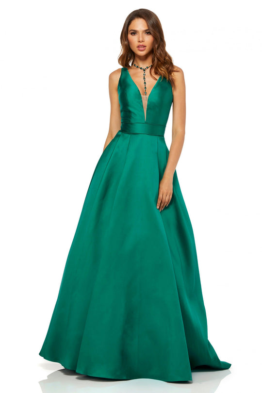 Sherri Hill - 52502 Sherri Hill Taffeta A Line Dress 52502 In Green