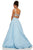 Sherri Hill - 52503 Scoop Brocade A-line Dress In Blue