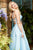 Sherri Hill - 52503 Scoop Brocade A-line Dress In Blue