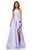 Sherri Hill - 52505 High Neckline Ruffle Front Slit A Line Dress In Purple